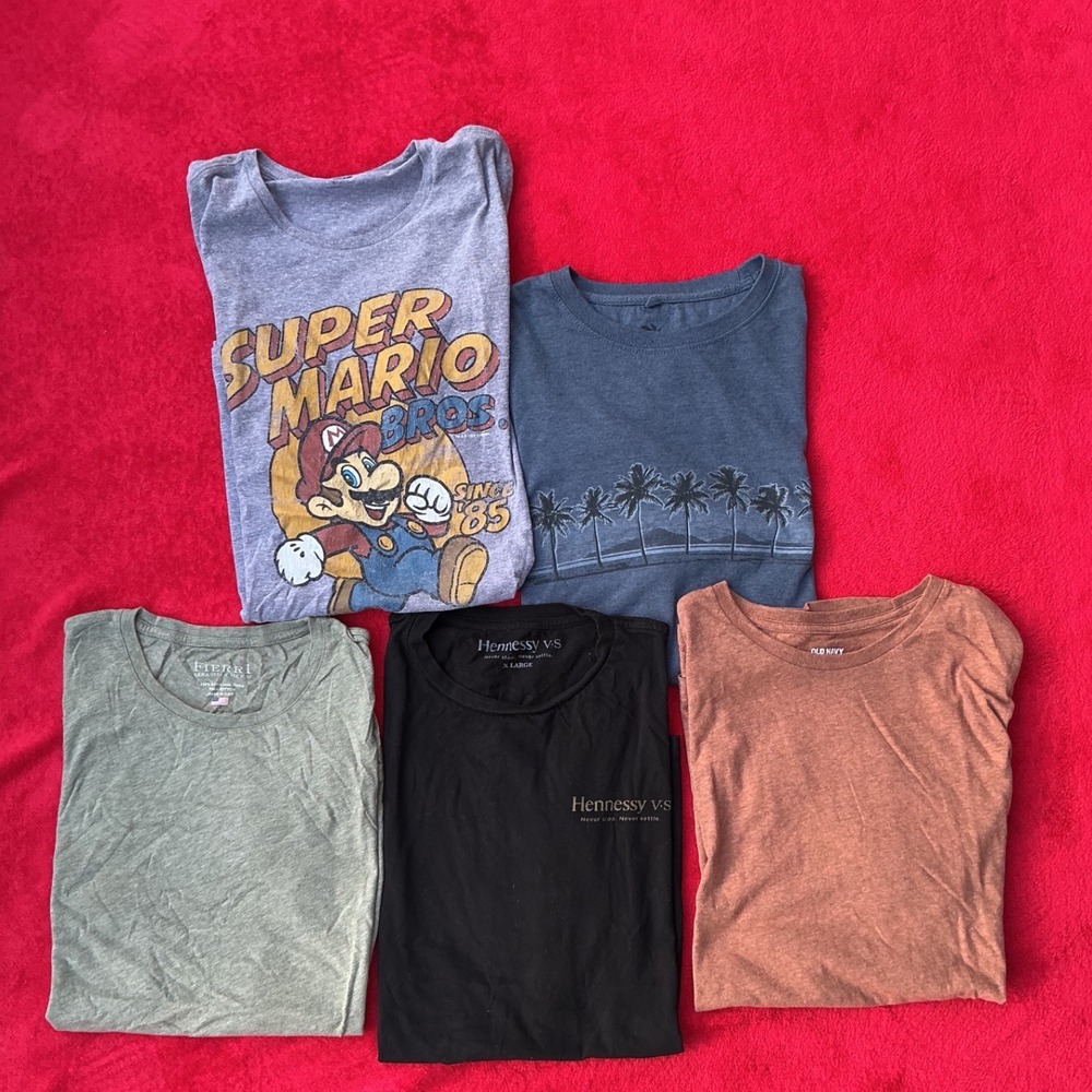 Mixed Brand Graphic T-Shirt Bundle Mens XL Multi Color Summer Casual Shirts